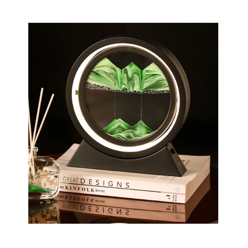 10 Inch Moving Sand Art Hourglass Rechargeable Table Light For Home Decoration And Office Relax Time