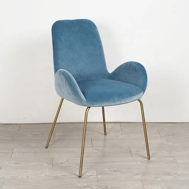 New Product Promotion Strong Wear-resistant Metal Iron Velvet Dining Chairs Modern