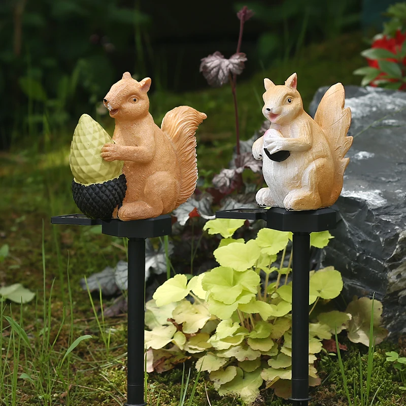 Новая продукция светодиодная лампа в форме белки на солнечной батарее декоративная для сада и двора с водонепроницаемым кнопочным переключателем