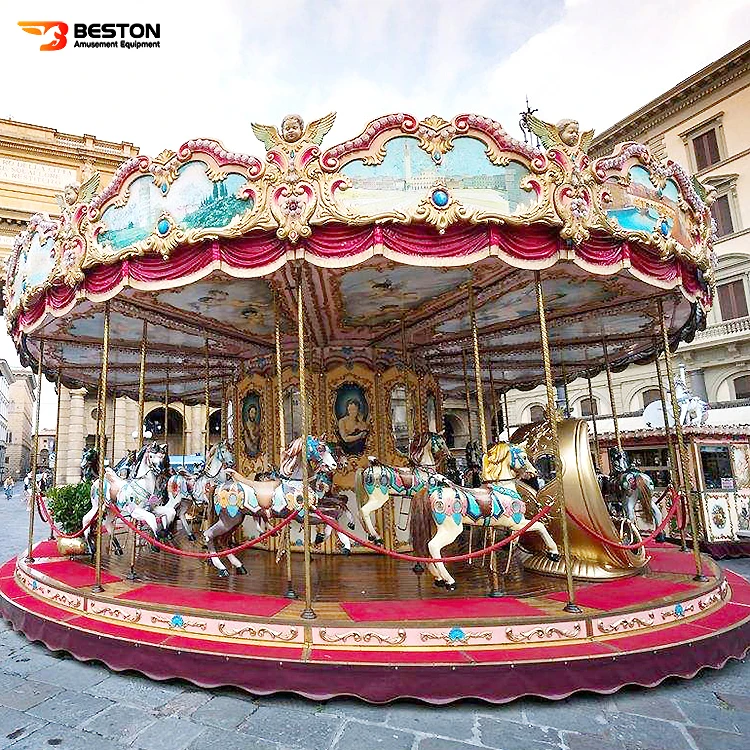 Kids Amusement Park Attractions 20 Seats Carousel Merry Go Round Rides For Sale