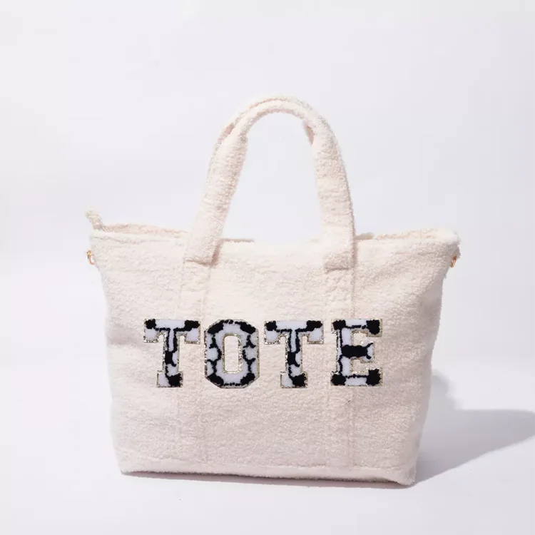 Fashion Rts Soft Faux Fur Furry Lamb Sherpa Teddy Fleece Handbag Messenger Bags Sherpa Tote Bags