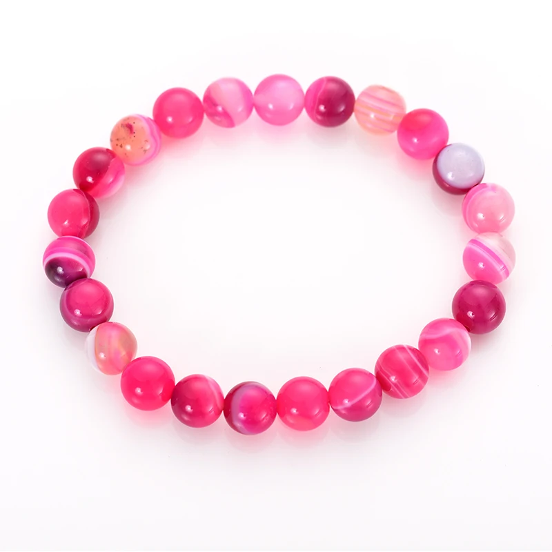 Healing Crystal Beads Round String Beaded Adjustable Bracelet For Men Women Wholesale 8mm Colorful Birthstone Natural Stone