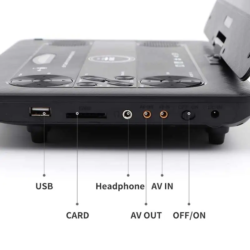 9.5 inch LED Portable TV rechargeable Battery USB Portable DVD Player