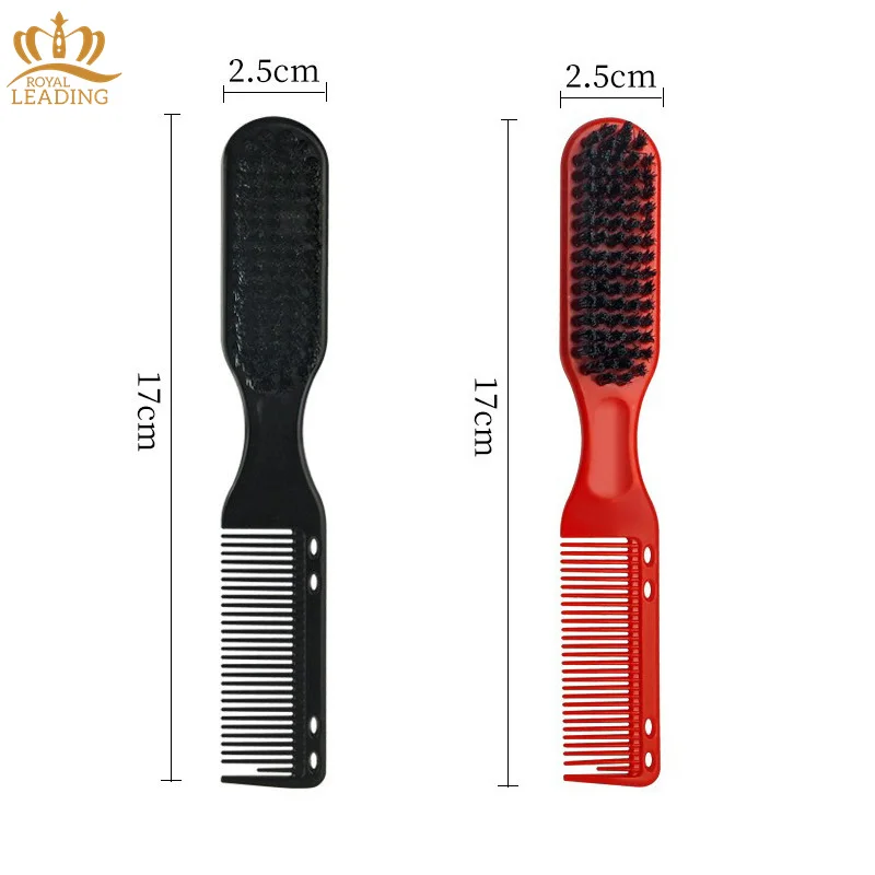 Private Label Barber Supplies Gold Double Sided Beard Styling Brush And Comb Set Barber Neck Duster Brush