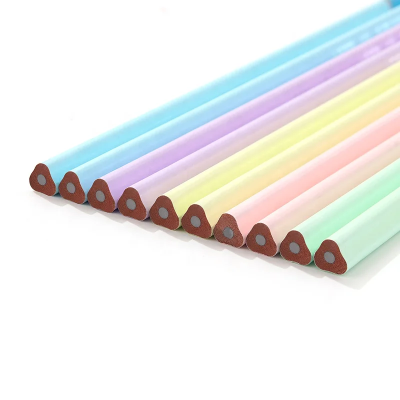 Triangle Shape Standard Wooden Pencils Graphite HB Lead Pencil For Students