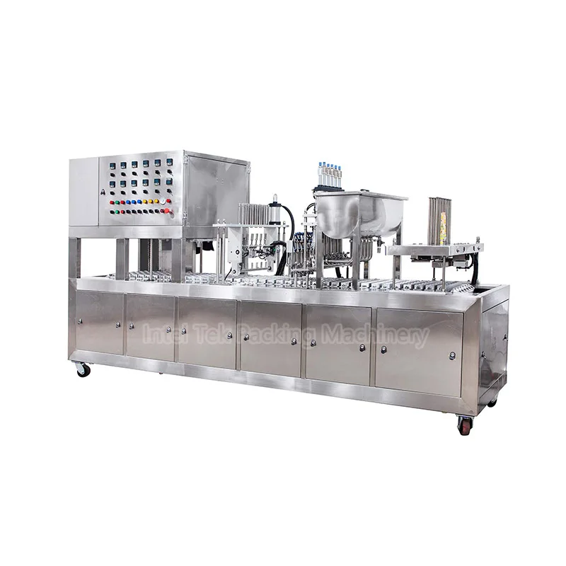 Jelly Pudding Cup Fill Seal Machine Equipment Assembly Line Pudding Ice Cream Christmas Pudding Cup Filling Packing Machine