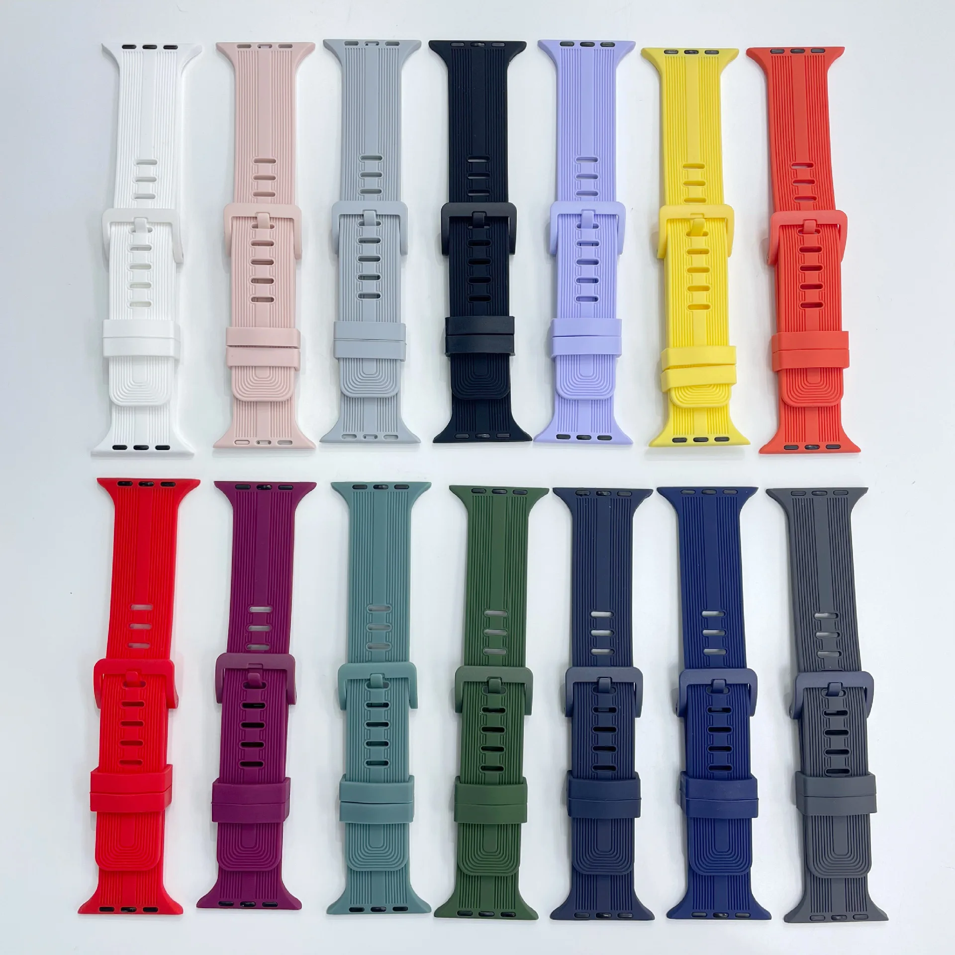 Watch Band Custom Logo Silicone Soft Wide Strap Solid Color 6 5 42mm 45mm for Iwatch Sport OEM ODM Custom Designs 1pcs/opp Bag