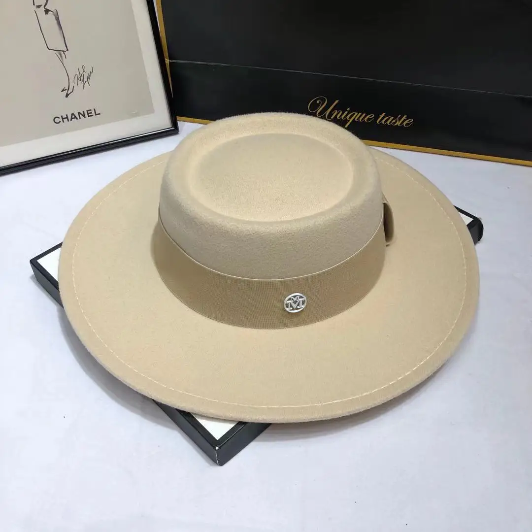 Dropshopify Fall Hats Women Zebras Fedora OEM Chapeau Larges Brim Tie Dye Hat Chain Short
