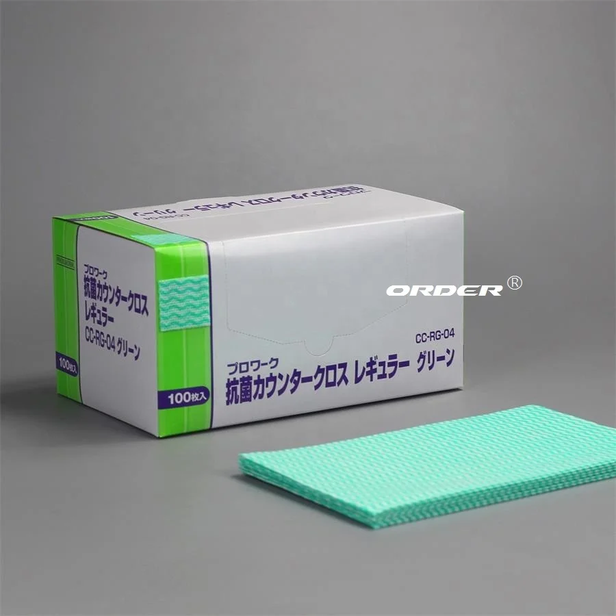 Manufacturer in China 1/4-fold Wave pattern mesh Resists ripping and tearing clean wipes wipe Spunlace cloths