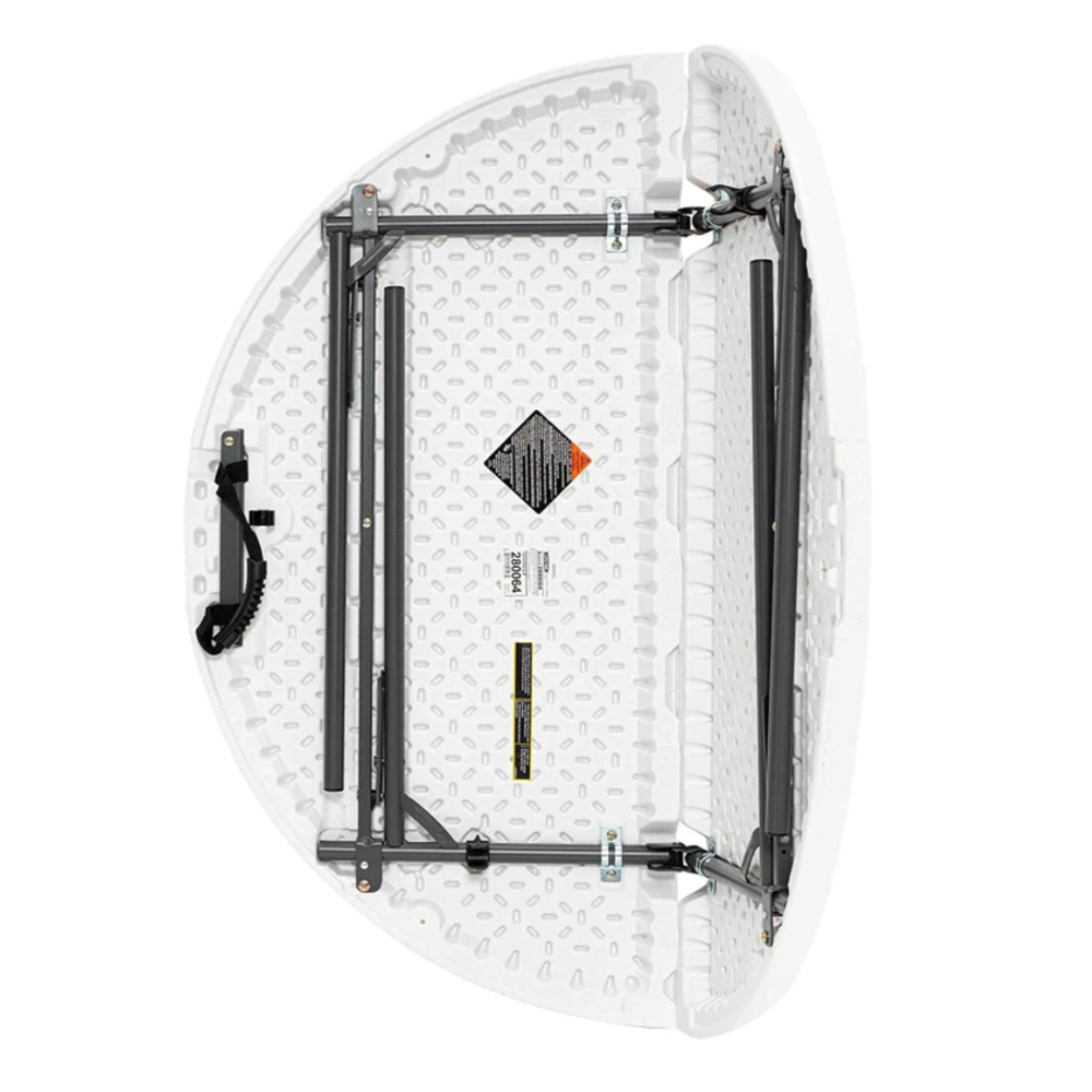 
Outdoor Furniture 4-Foot Round Bi-Fold Granite White Plastic Banquet Folding Table for Restaurant 