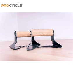 Portable Parallettes Wood Push up Bars with Handle
