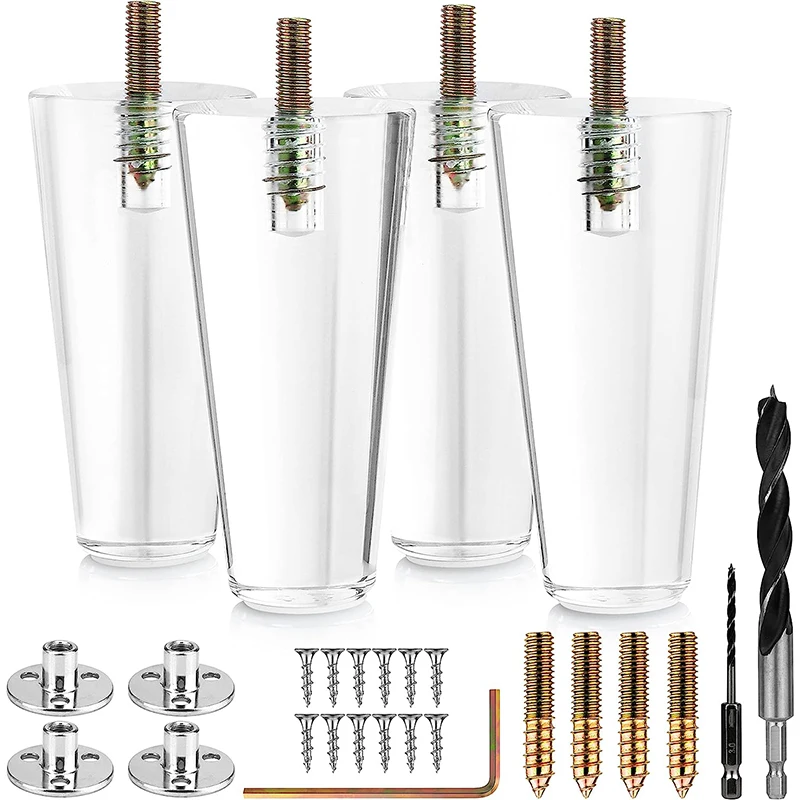 Acrylic Furniture Legs Stool Foot Transparent Living Room Modern Customizable Table Foot Table and Chair Legs Table Basse Ronde