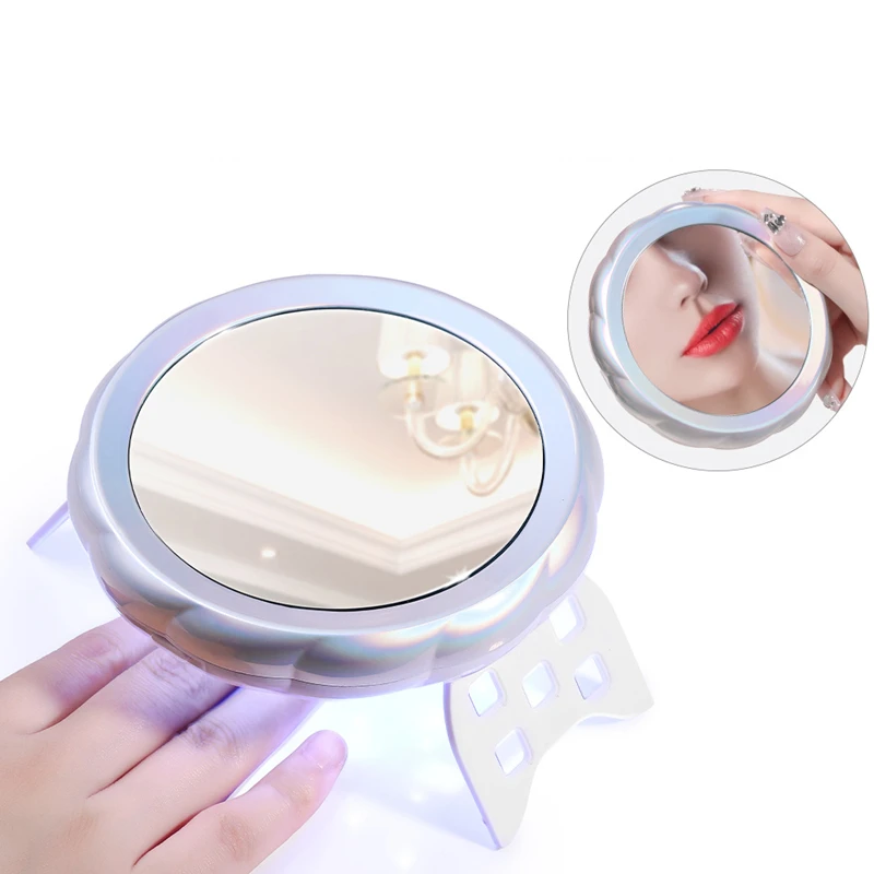 2022 NEW portable 54W Nail Lamp with cosmetic mirror 18 leds USB For Drying LED UV Nail Gel