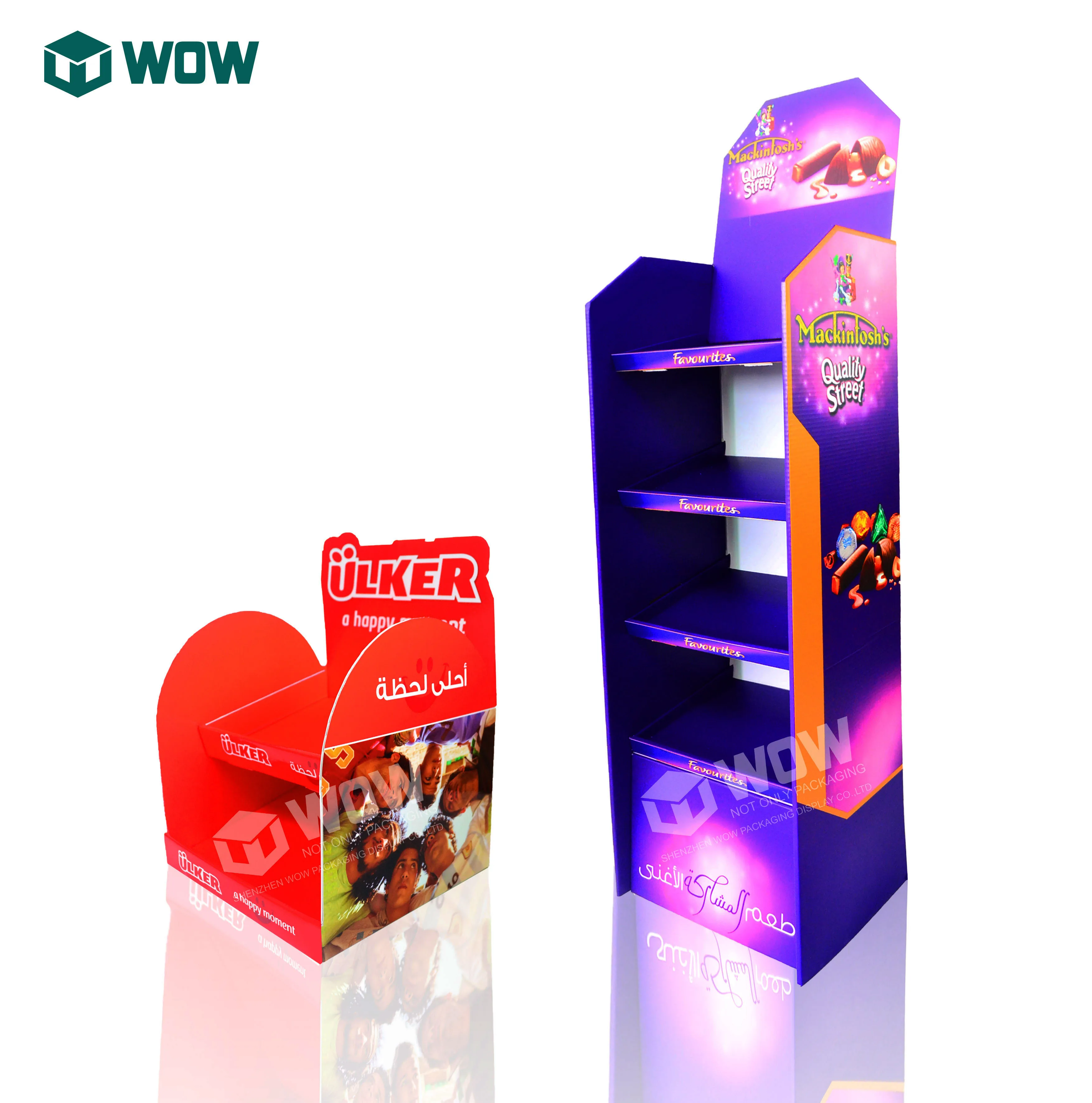 High Quality Corrugated Cardboard Display Stand Retail Product Display Stand Potato Chip Chocolate Snack Display Stand