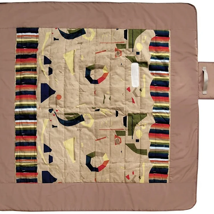 
Portable customized print japan style 100% polyester knitted custom outdoor picnic blanket 