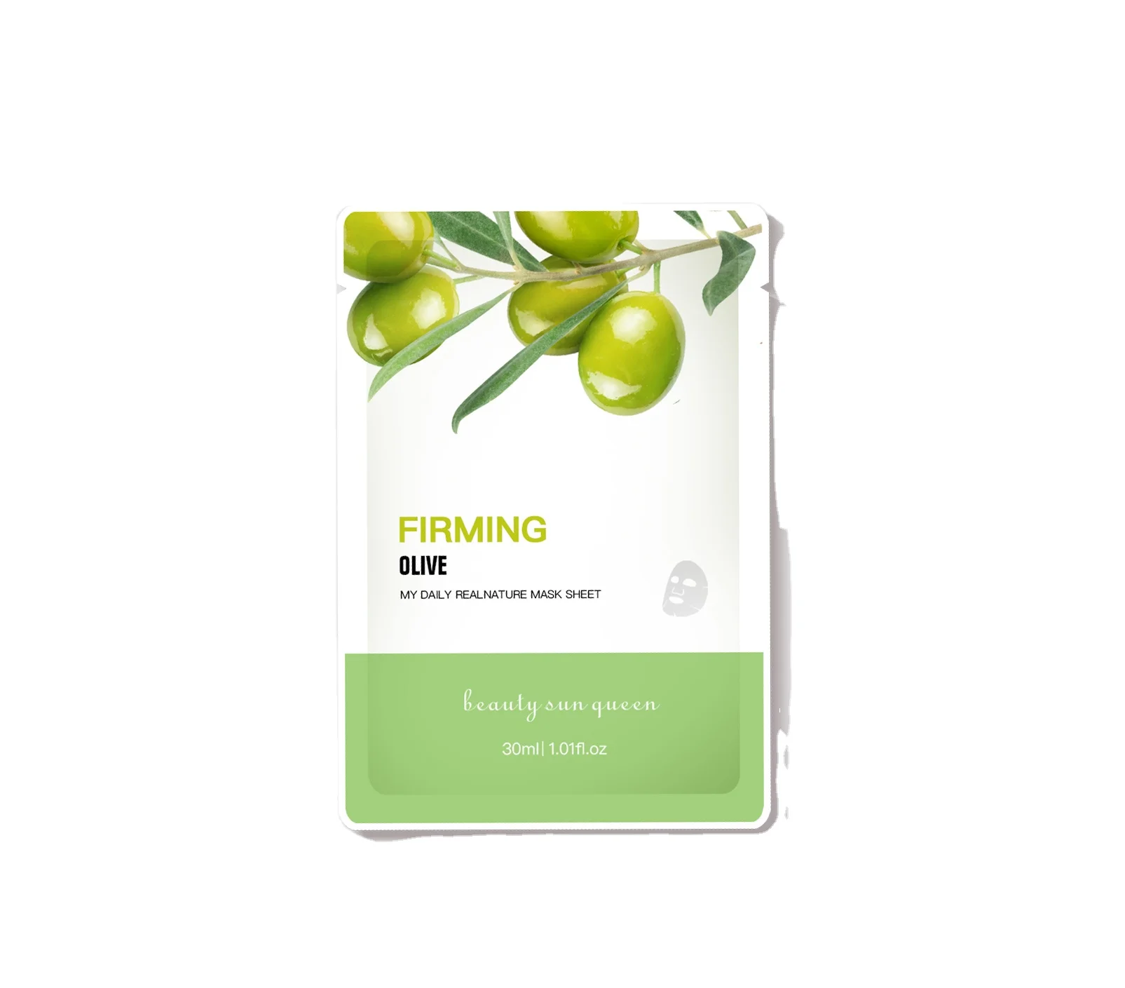 Hot Selling Plant Olive Face Mask Organic Collagen Sheet Mask Form And Face Use Moisturizing Facial Mask
