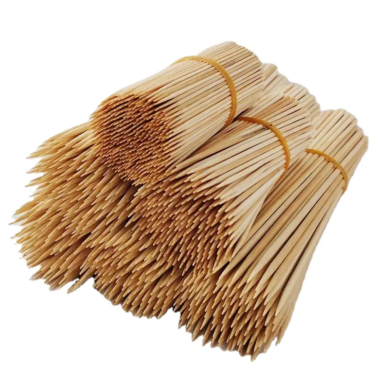 Wholesale Custom Biodegradable Bamboo Barbecue Sticks Party Camping Bamboo Skewers Round Bamboo Sticks
