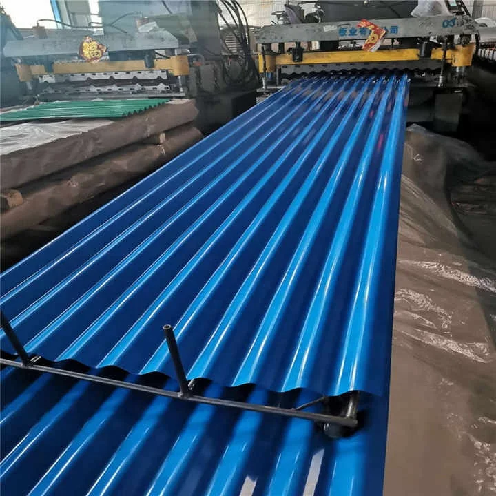 China Factory  22 gauge size coated corrugated steel roofing sheet for machine import and export trad