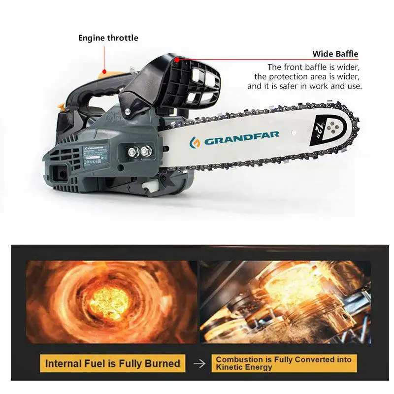 GRANDFAR gasoline 54.5cc 8500rpm chainsaw Gasoline petrol wood cutting tools 2 stroke 18' gasoline inch chain saws