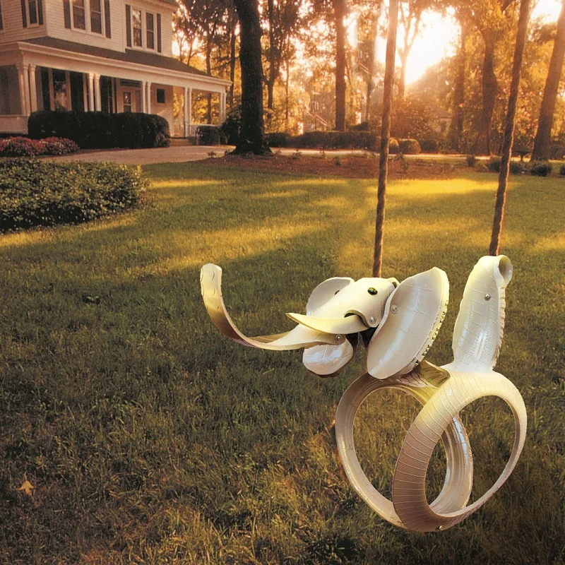 
Recycled Tire kids Swing for Kids 3 to 10 years old gray elephant 