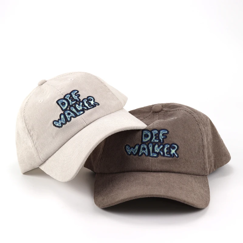 Supply High Quality Customized Corduroy Dad Cap Embroidery Logo Unstructured Strapback Hats For Men Women