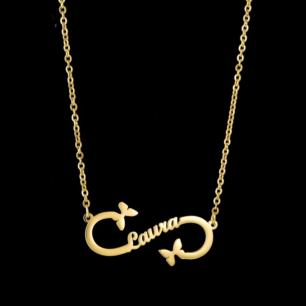 Hot Sale 18K Gold Plating Stainless Steel Best Gifts Laser Cutting Custom Name Jesus Cross Necklace