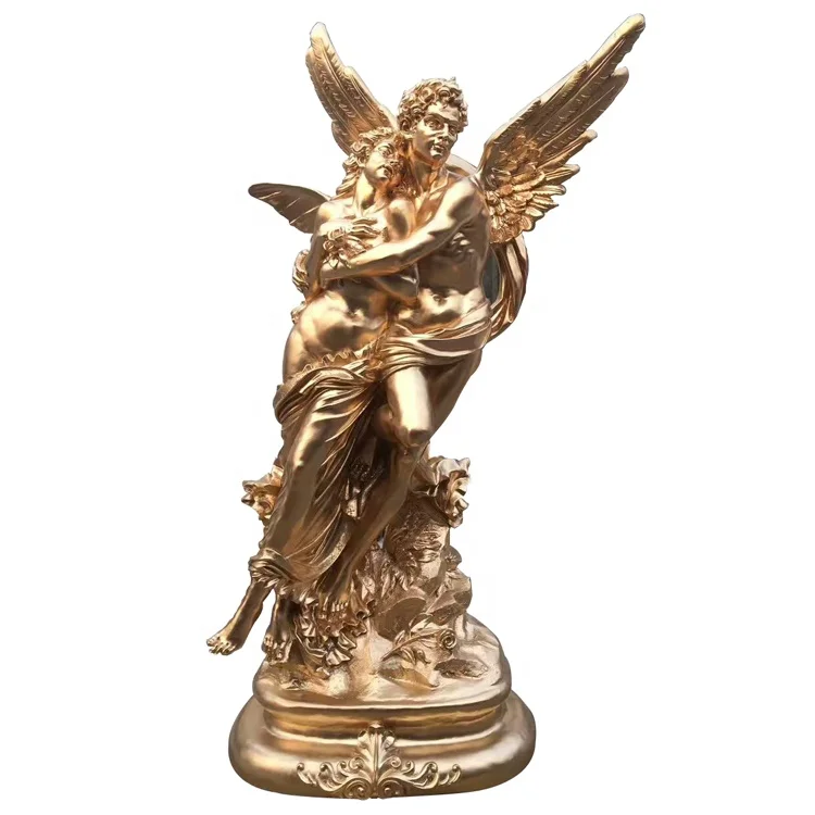Famous decorative Roman angel sculpture Greek fiberglass Cupid and Psyche Sculpture statues