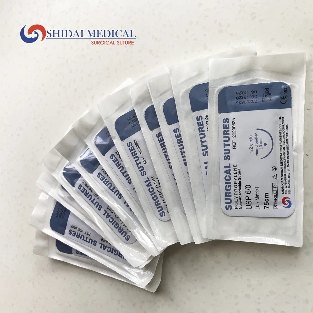 non-absorbable surgical braided multifilament black silk suture with cutting edge needle