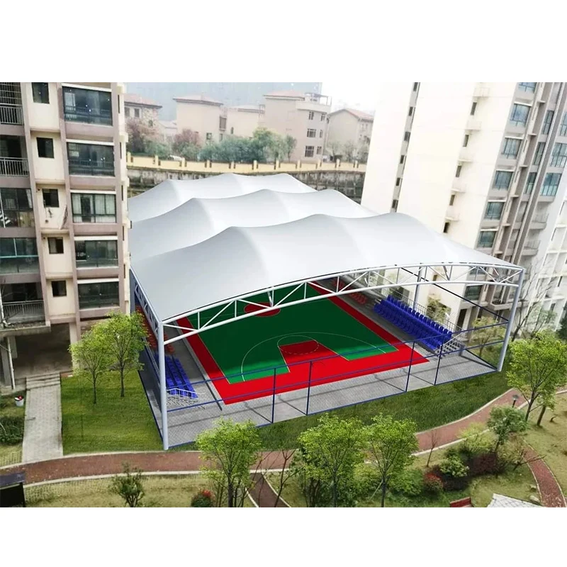 Фабрика поставщик высоконатяжная тканевая мембранная конструкция стальной каркас палатка шатер для стадиона крыши спортивного