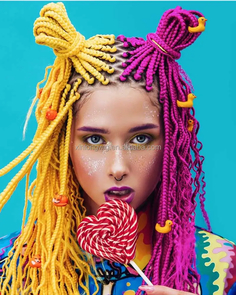 Hot Water Yaki Hair Set Pre-Stretched Large Packs Yaki Braid Synthetic Hair Easy Braid Extension Colored for African Hair Braids