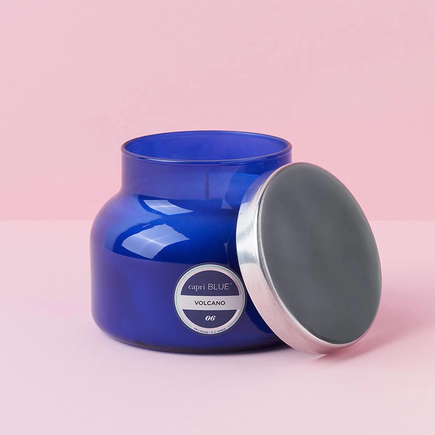 New Style Candles Scented Luxury Private Label Empty Blue Glass Candle Holder With Metal Cover