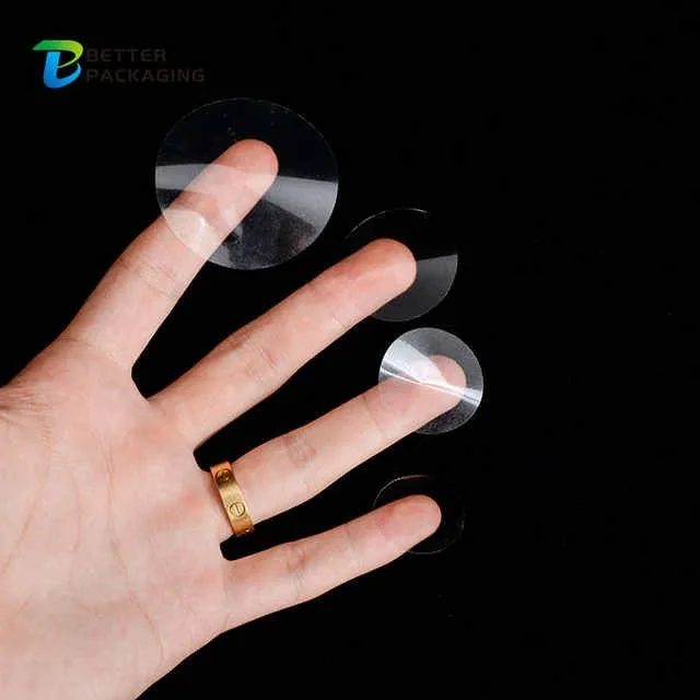 20MM/ 30MM/ 40MM/ 50MM box sealing circle clear stickers round custom self adhesive transparent label