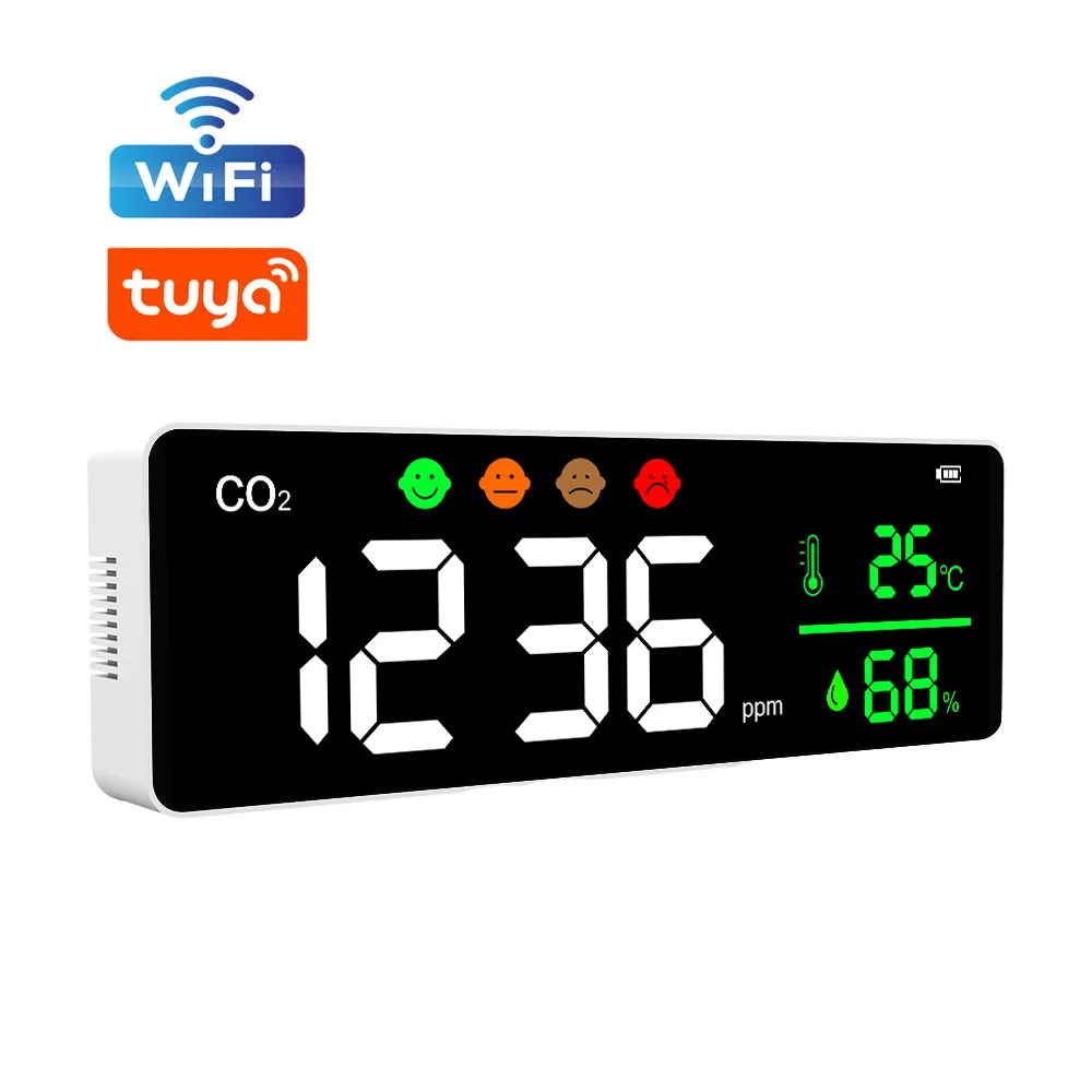 Портативный цифровой Wi-Fi датчик углекислого газа Co2 измеритель качества воздуха Промышленный Газовый настенный