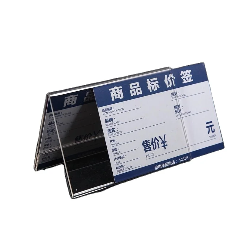 Acrylic Office Name Tent Holders Stand Desk Plate Display Reusable Table Place-Cards for Business