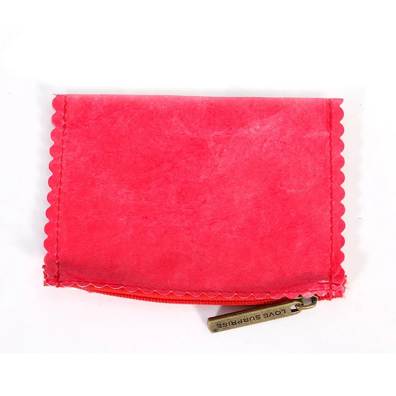 OEM  environmentally friendly wallet daily life red storage bag  durable coin  purse Tyvek  paper  waterproof  wallet