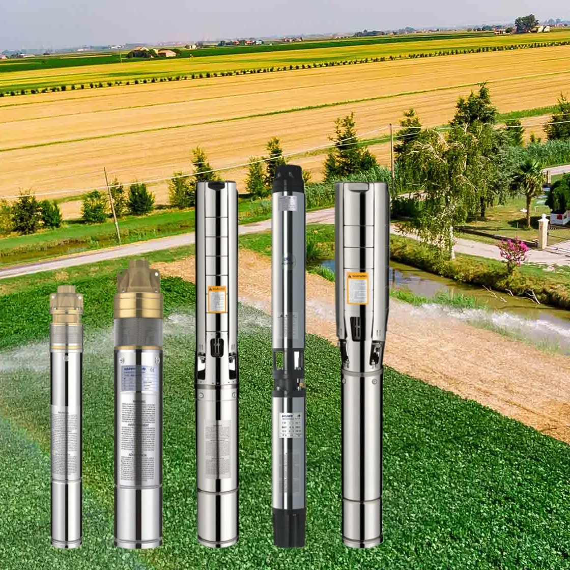 Easy To Install Solar Pumps Bottle Solar Powered Energy System 1HP 2HP 3HP Deep Well DC Submersible Water Pump For Agriculture