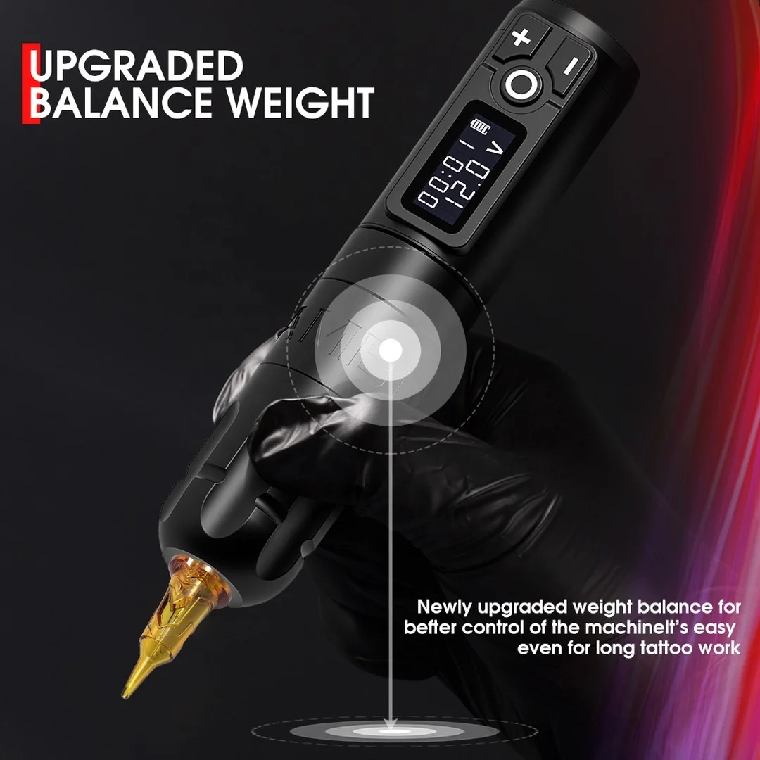 Ambition Soldier 2400mAh Digital Display Powerful Motor Professional Rotary Wireless Tattoo Pen Machine Gun for Artists Body Art
