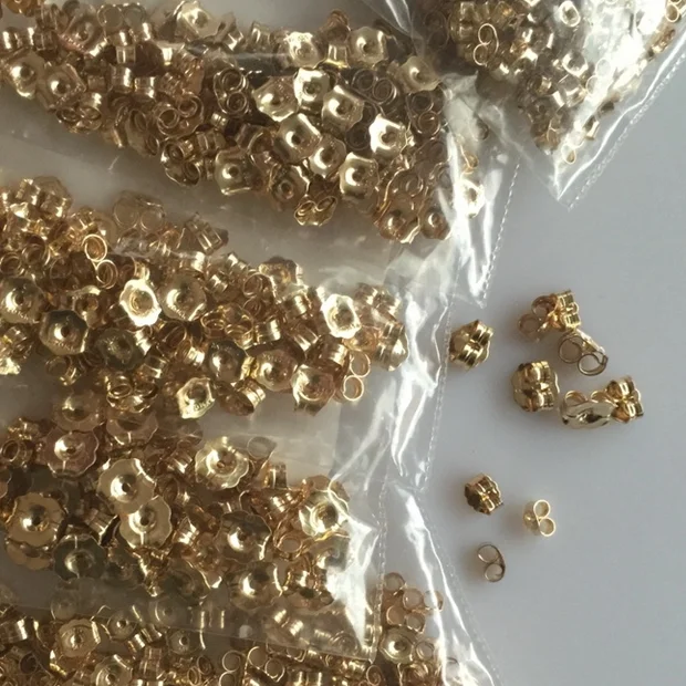 High Quality 14K Gold Filled Earring Backs for making Earring Studs Components