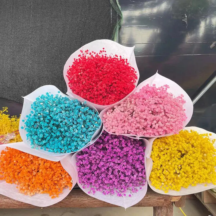 Wholesale Price DIY Flowers Real Nature Dried Flowers Preserved Babybreath Flowers Bouquets For Decoration