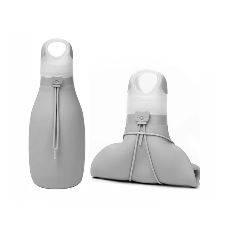 Collapsible 500ml Silicone Kids Water Bottle Bpa Free Portable Gym Folded Sport Foldable Collapsible Silicone Water Bottle