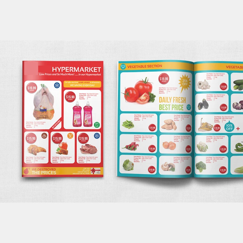 Custom Saddle Stich Staple Binding Catalog Matt Finish Brochure Booklet