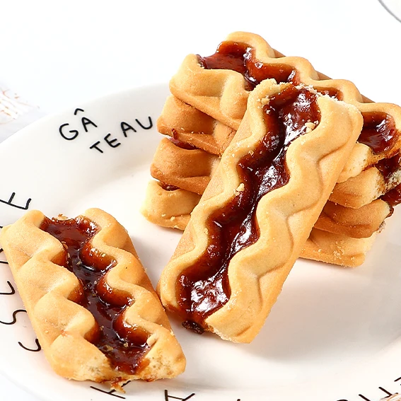 Customized  Fruit Jam Cookies Sandwich Biscuits Sweet Delicate Biscuit Food Manufacturer 72g/bag