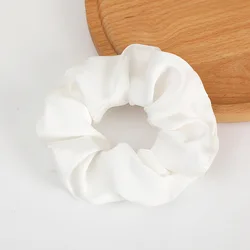 Whole sale bulk big seide silk elastic pastel korean band nude floral xl scrunchies satin fluffy large scrunchie for hair