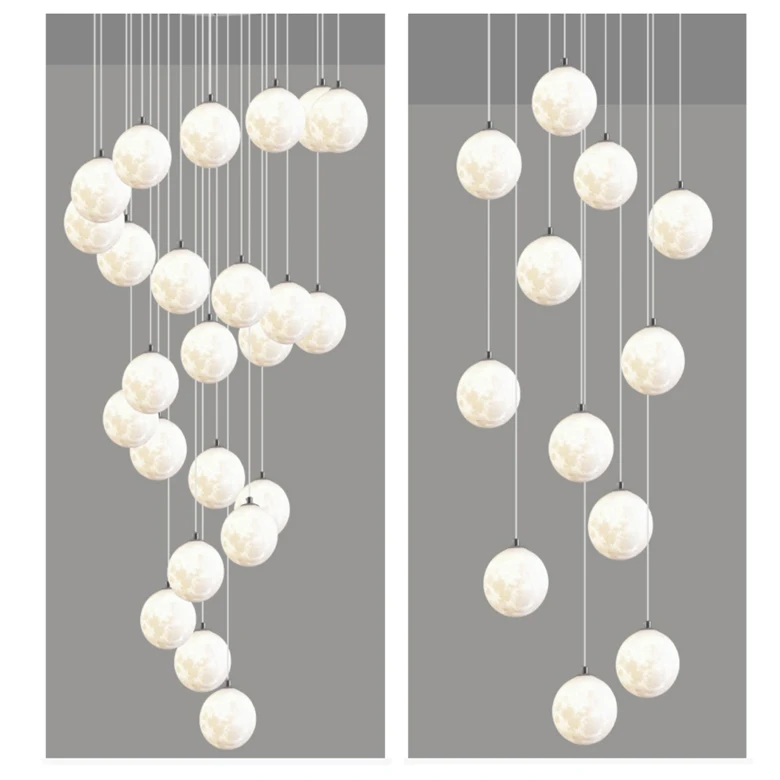 duplex villa spiral staircase chandelier minimal suspended chandelier light for staircase pendant lamp