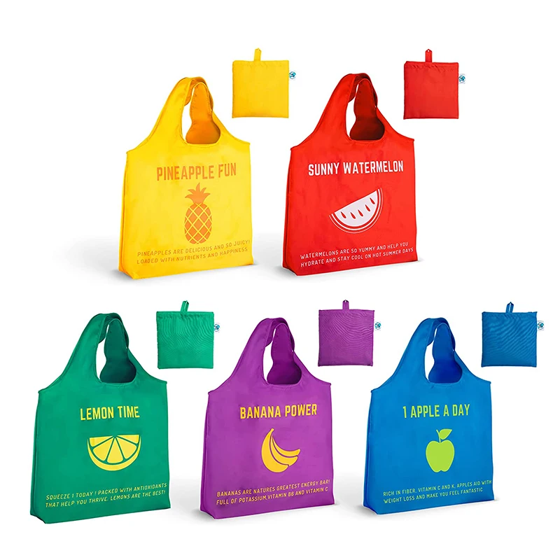 Reusable Eco-friendly Shopping Bag RPET Custom Logo Mini Tote Bag Polyester Foldable Shopping Bag
