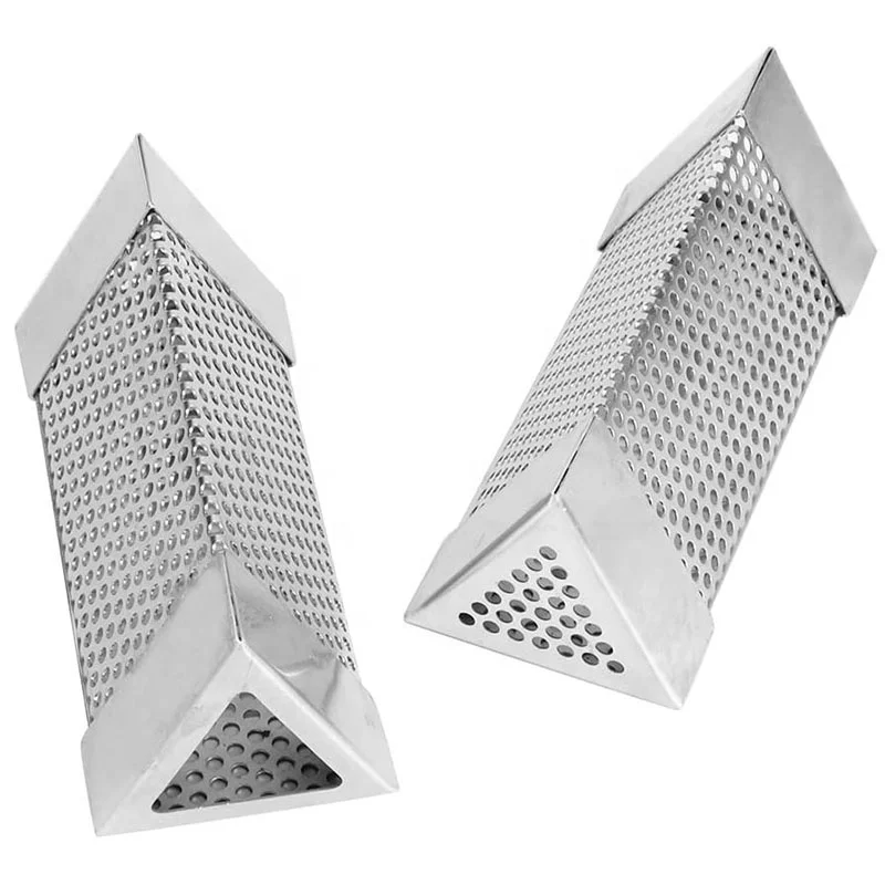 wood pellet smoker box for cold smoking perforated hole wood pellet smoker