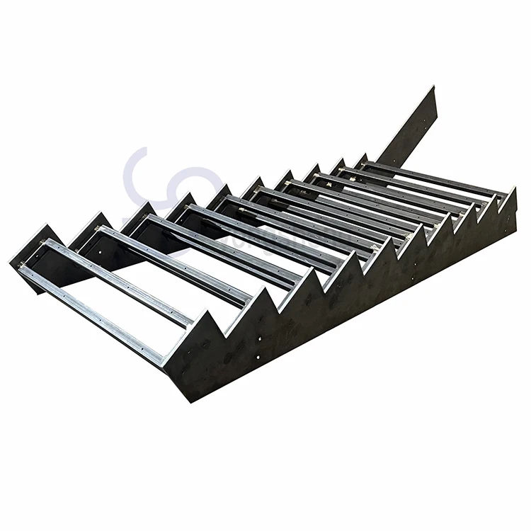 Modern indoor staircase designs steel frame solid wood staircase