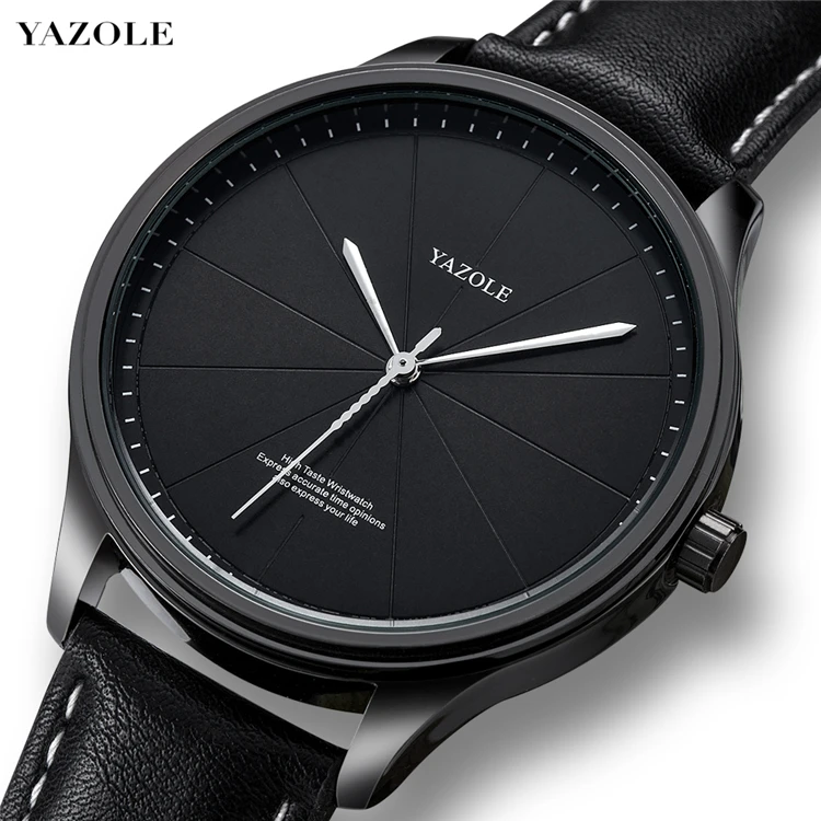  Yazole 503 модные деловые новые часы мужские Роскошные Кварцевые наручные от лучшего бренда с кожаным