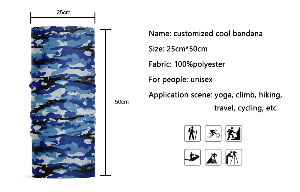 Manufacturer Wholesale seamless RPET Blank neck gaiter Cycling Sun Protection tube Bandana Face Cover Fabric Cloth sublimation