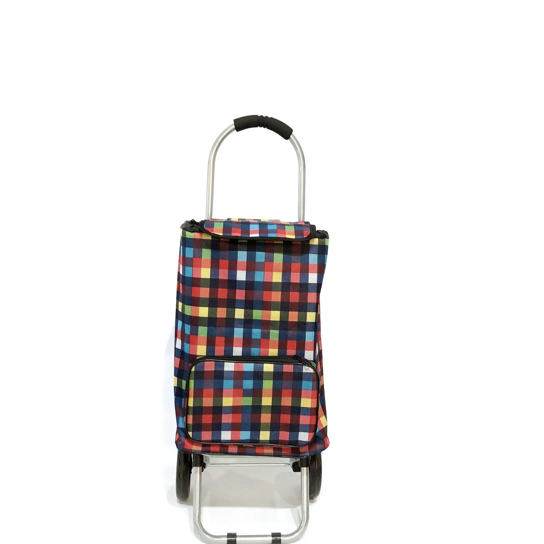 2023 High-quality waterproof fabric fashion light color foldable shopping trolley bag